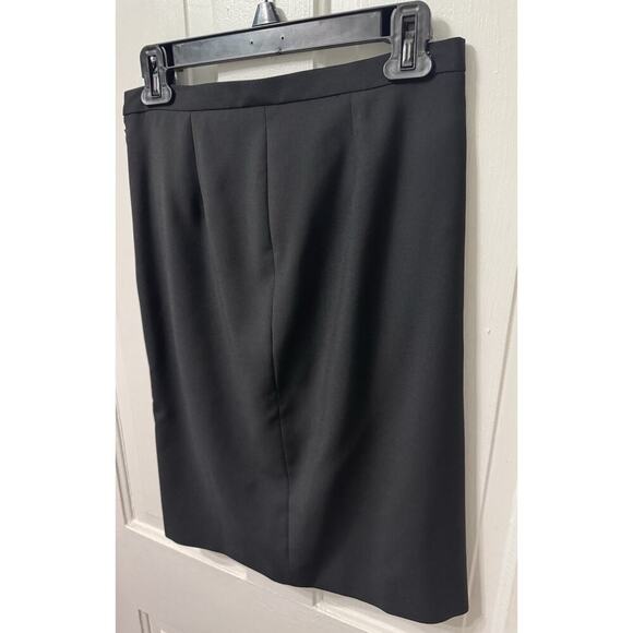 Dolce Gabbana 100% Virgin Wool Black Pencil Skirt Side Slit Size 42 - Picture 5 of 9